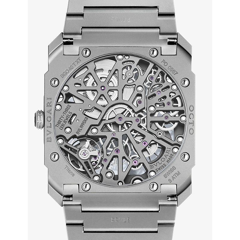 Shop Bvlgari Mens Titanium Oc40ttxtsk8d Octo Finissimo Skeleton Titanium Manual Watch