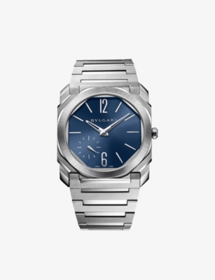 Bvlgari Mens Stainless Steel 103431 Octo Finissimo Stainless-steel Automatic Watch In Blue