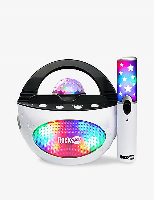 MUSIC: RockJam K-Pop rechargeable wireless bluetooth karaoke machine with LED disco light and wireless microphone