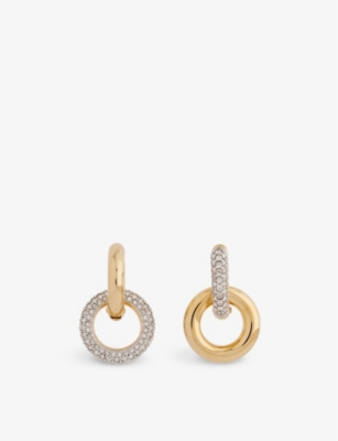 SWAROVSKI: Dextera brass and Swarovski crystal earrings