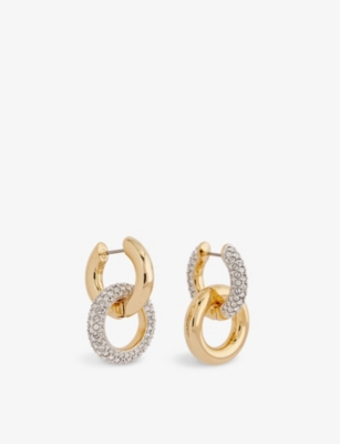 SWAROVSKI: Dextera brass and Swarovski crystal earrings