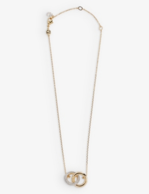 Swarovski Womens Clear Dextera Gold-plated Brass And Crystal Necklace