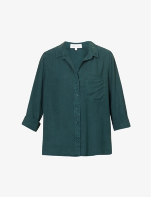 Bella Dahl Shirttail Button-up Shirt In Jade Night
