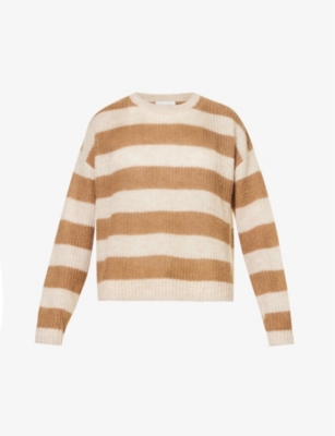 BELLA DAHL - Striped round-neck wool-blend knitted jumper | Selfridges.com