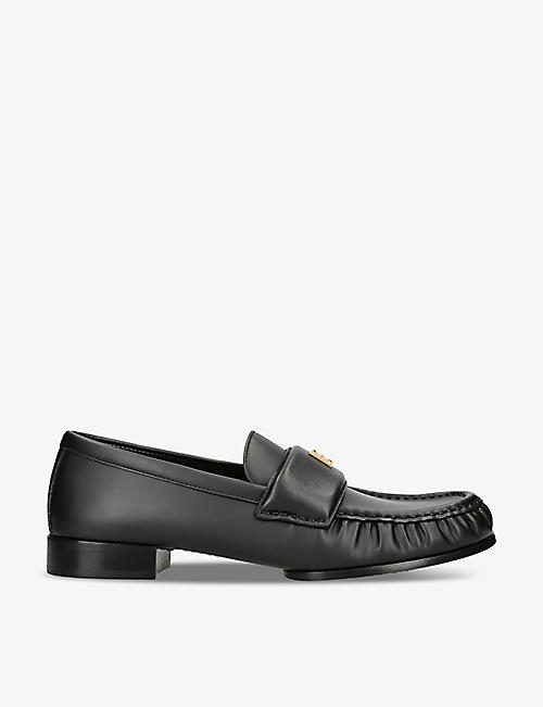 GIVENCHY: Logo-plaque leather loafers