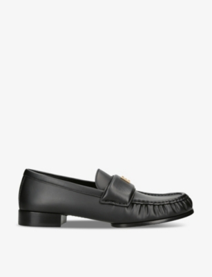 Givenchy Classic Lambskin Loafers With Ruched Detailing In Black