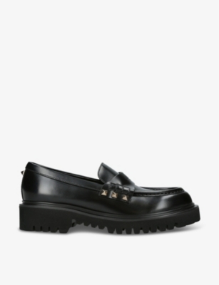 Valentino Garavani Rockstud-embellished Leather Loafers In Black