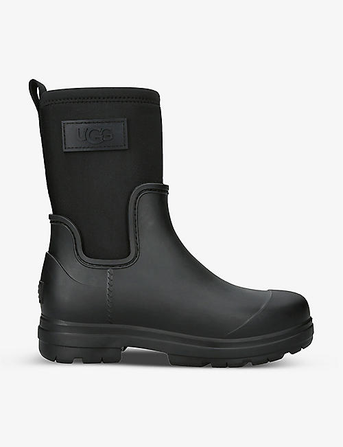 UGG: Droplet Mid logo-embossed rubber ankle boots