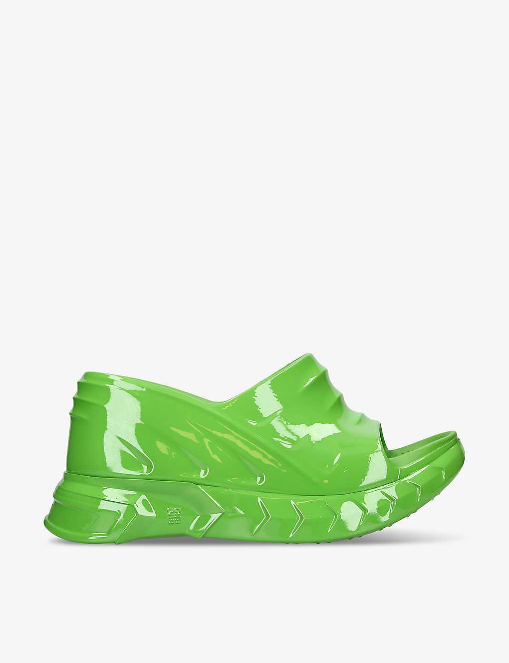 Givenchy Marshmallow Rubber Wedge Sandals In Green