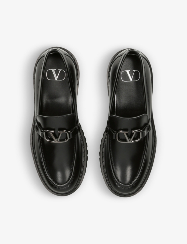VLOGO logo-embellished leather loafers