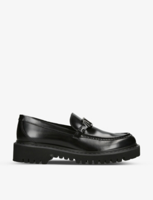 Valentino Vlogo Signature Leather Loafers In Blk/other