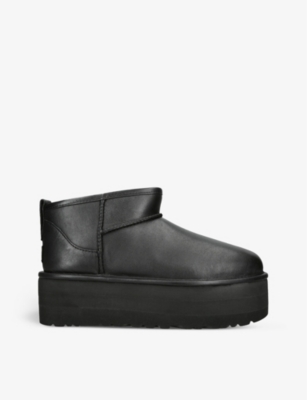 UGG: Classic Ultra Mini Platform suede and shearling boots
