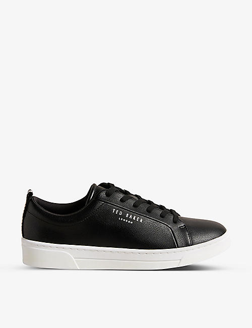 TED BAKER: Artioli logo-print faux-leather low-top trainers
