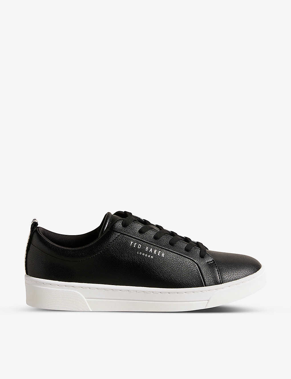 Ted Baker Womens Black Artioli Logo-print Faux-leather Low-top Trainers