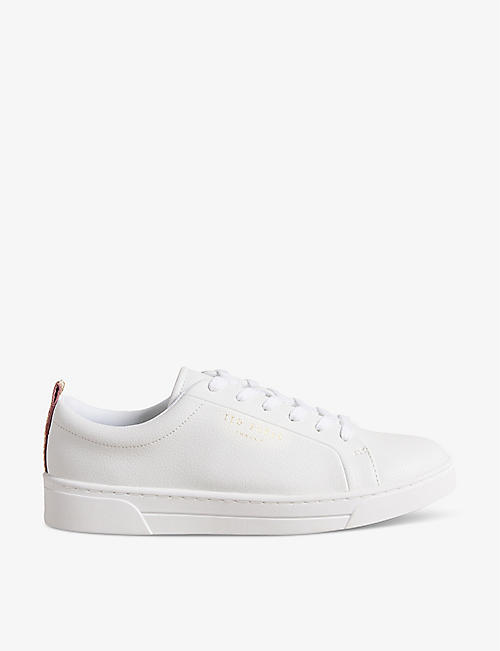 TED BAKER: Artioli logo-print faux-leather low-top trainers