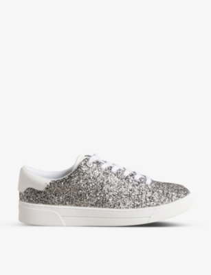 Silver glitter slip hot sale on trainers