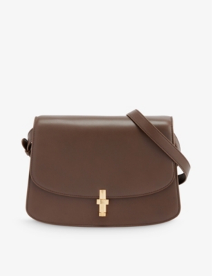 The Row Sofia 10 Leather Cross-body Bag In Stone Shg