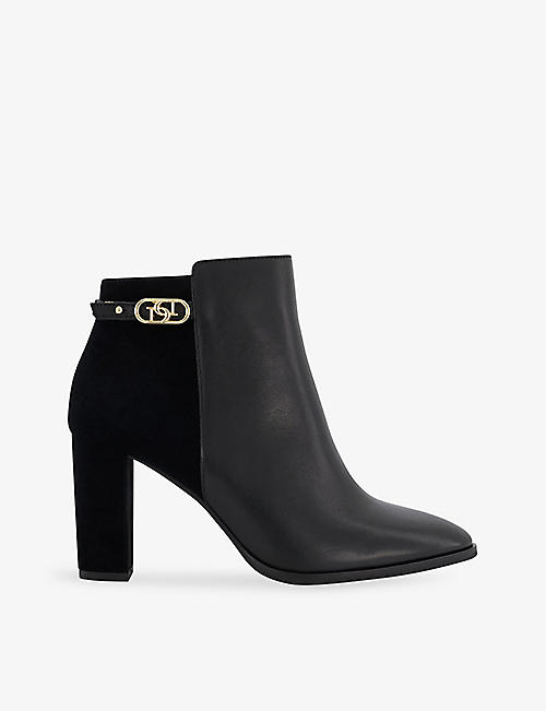 DUNE: Olia buckle-hardware leather ankle boots