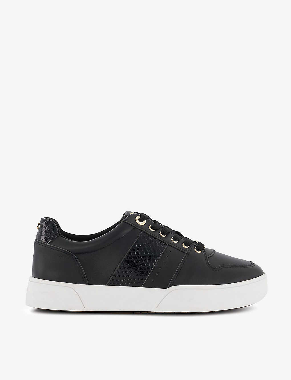 Dune Elysium Side-stripe Leather Low-top Trainers In Black