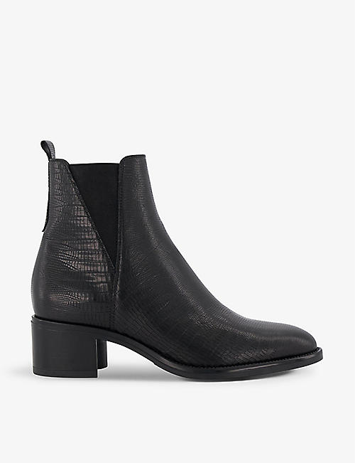 DUNE: Pouring debossed leather ankle boots
