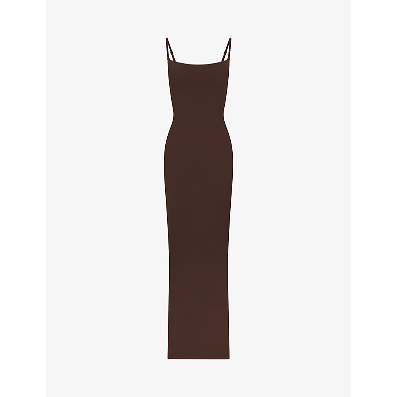 SKIMS SKIMS WOMEN'S COCOA FITS EVERYBODY RIBBED STRETCH-JERSEY MAXI DRESS