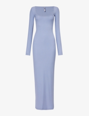 Hayward Long Sleeve Midi Dress Blue