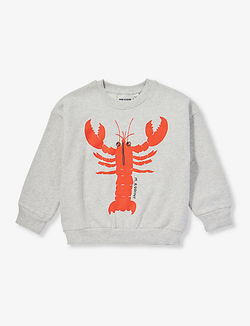 MINI RODINI: Lobster-print round-neck organic cotton-jersey sweatshirt 18 months-11 years
