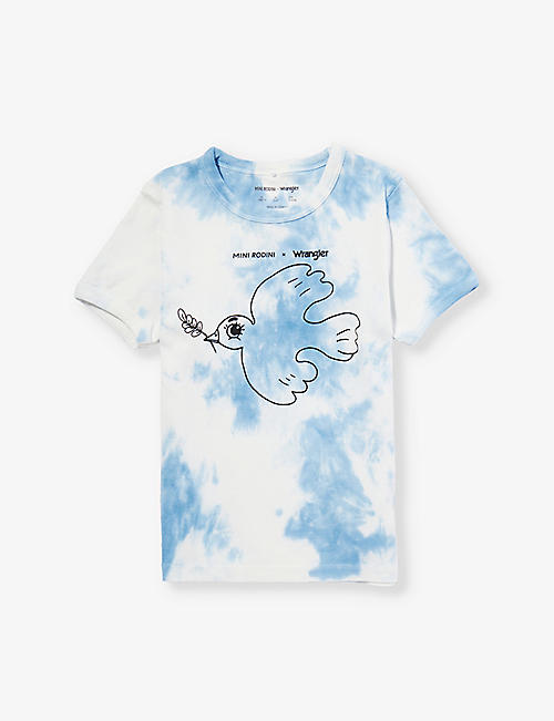 MINI RODINI: Mini Rodini x Wrangler Peace tie-dye organic cotton-jersey T-shirt 18 months - 11 years