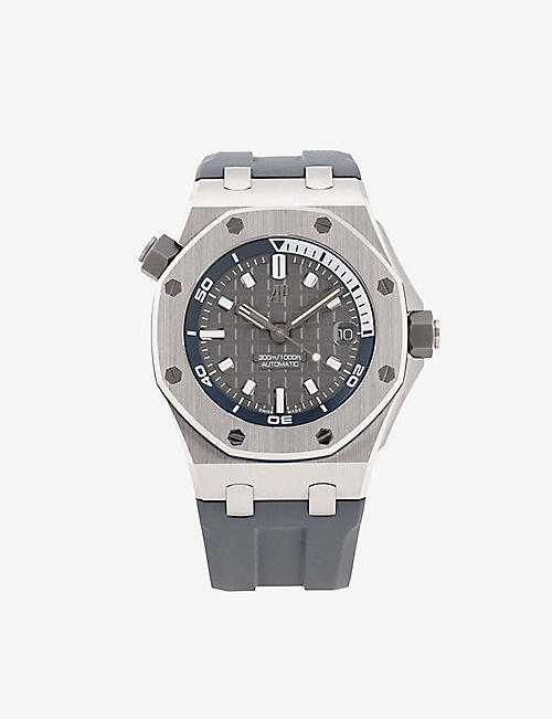 BUCHERER CERTIFIED PRE OWNED: Pre-loved Audemars Piguet 15720ST.OO.A009CA.0 Royal Oak Offshore Diver stainless-steel and rubber automatic watch