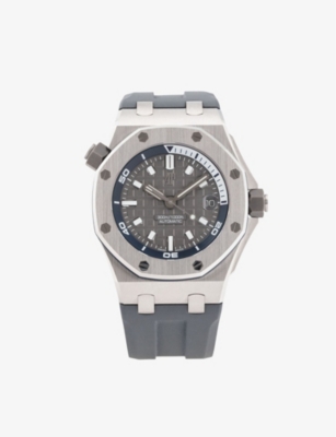 BUCHERER CERTIFIED PRE OWNED Pre loved Audemars Piguet 15720ST.OO.A009CA.0 Royal Oak Offshore Diver stainless steel and rubber automatic watch Selfridges