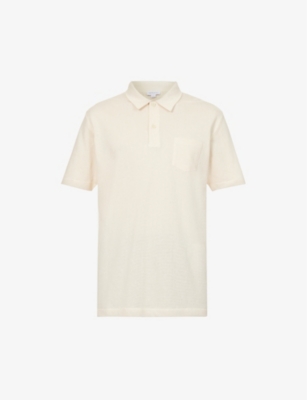 Shop Sunspel Mens Undyed Riviera Regular-fit Cotton-jersey Polo Shirt