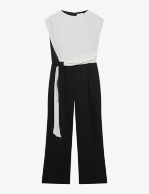 REISS: Alba wide-leg woven jumpsuit