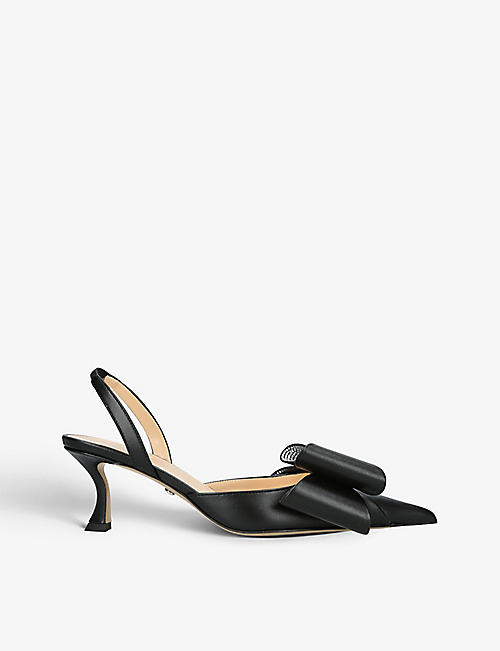 MACH & MACH: Le Cadeau pointed-toe leather slingback heeled courts