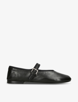 THE ROW: Boheme buckle-embellished leather ballet pumps