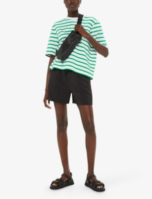 Whistles Stripe Short Sleeve Cotton Tee In Multi-coloured