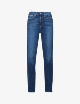 PAIGE: Stella straight-leg high-rise stretch-denim jeans
