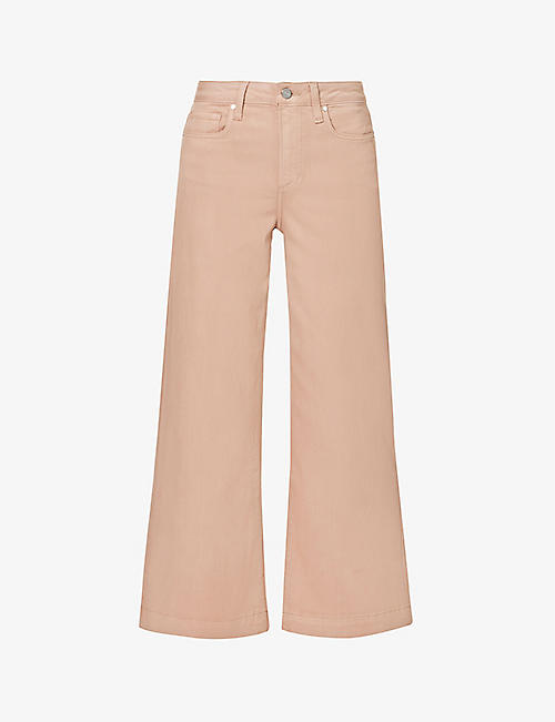 PAIGE: Anessa wide-leg mid-rise woven jeans