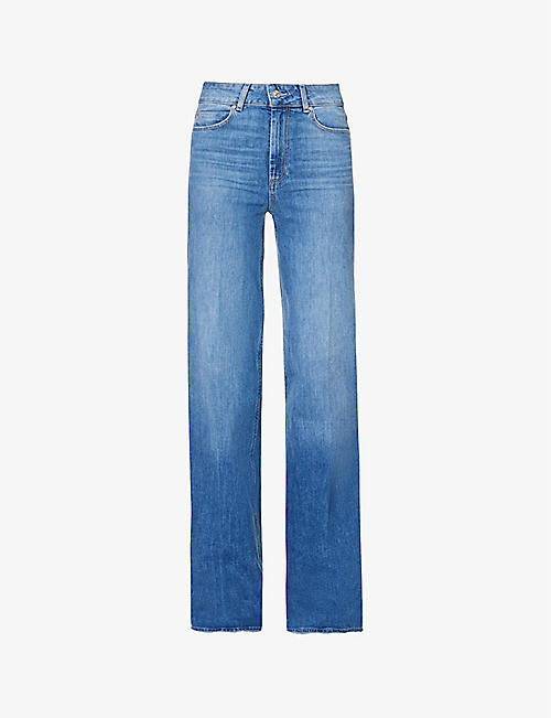 PAIGE: Sasha wide-leg high-rise stretch-denim jeans