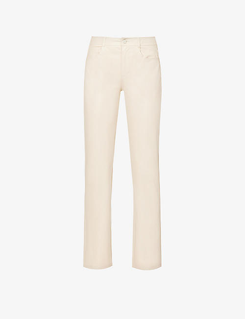PAIGE: Stella straight-leg mid-rise faux-leather trousers