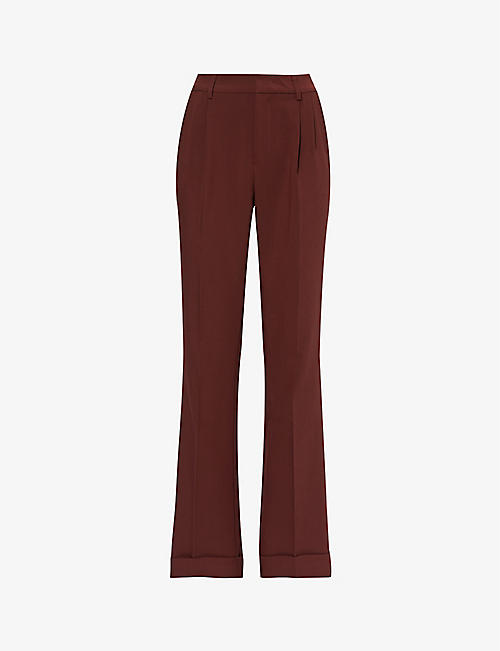 PAIGE: Aracelli straight-leg high-rise stretch-woven trousers