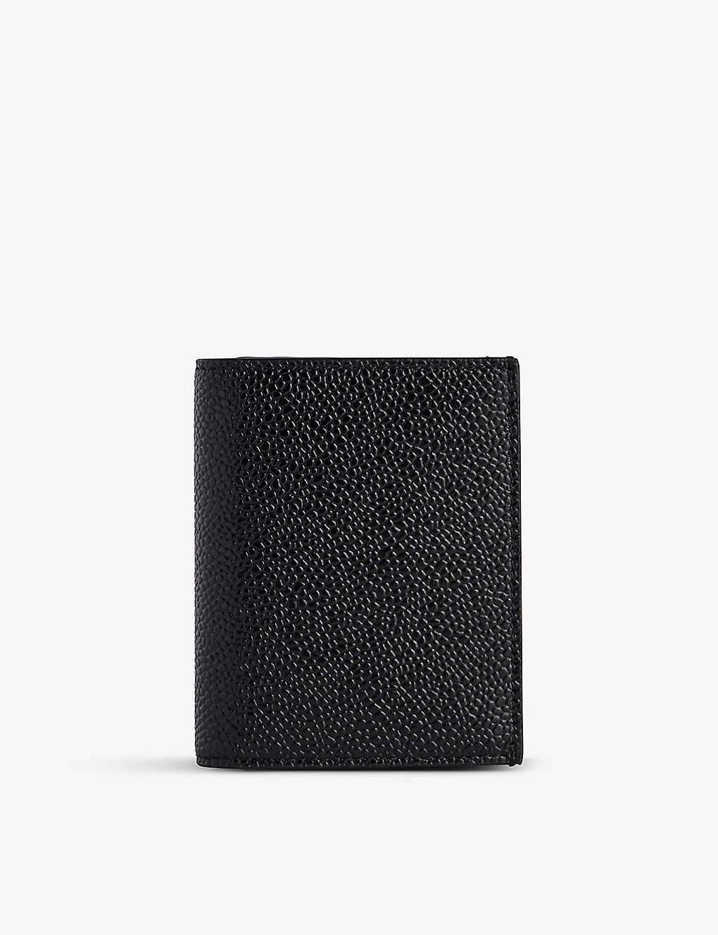 Thom Browne Black Brand-motif Brand-typography Grained-leather Card Holder