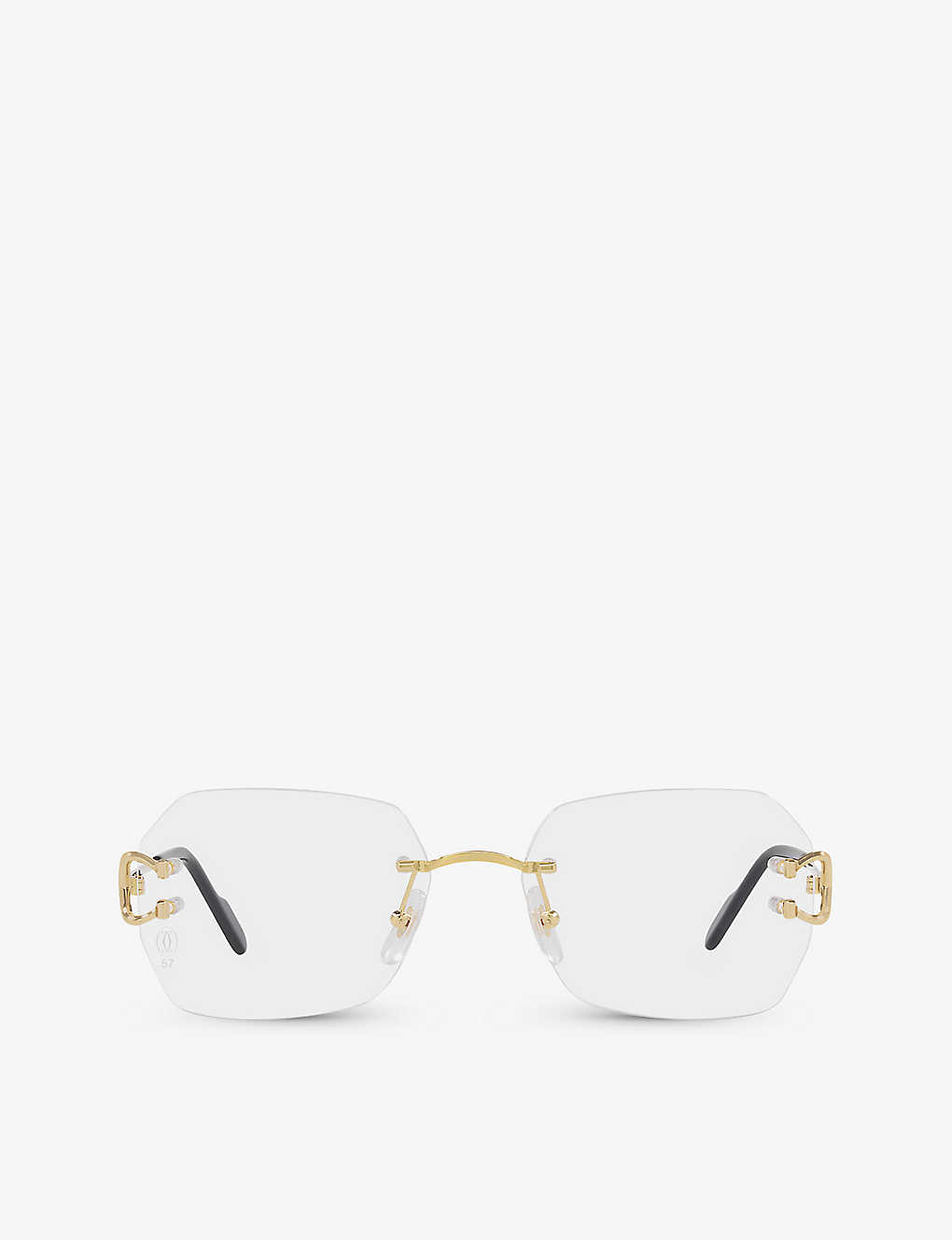 Cartier Womens Gold Ct0416o Square-frame Metal Optical Glasses