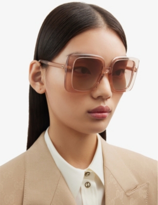 Gucci Oversize Square-frame Sunglasses In Cream