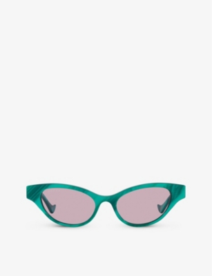 Gucci Gg1298s Green Sunglasses In Green