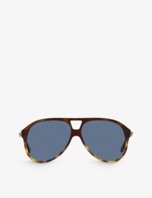 GUCCI: GG1286S aviator-frame tortoiseshell acetate sunglasses