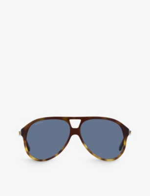 Gucci Tortoiseshell Aviator Sunglasses Gucci Aviator Sunglasses 1622/S Tortoise 95017 – FASHIONPHILE main image 3