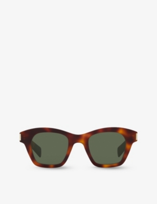 Saint Laurent Womens Brown Sl592 Square-frame Tortoiseshell Acetate Sunglasses