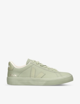 Veja Women's Khaki Women's Campo Logo-embroidered Tonal Leather Low-top Trainers