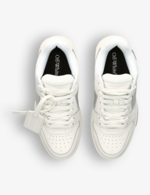 Shop Off-white C/o Virgil Abloh Women's White/comb Ooo Logo-embroidered Leather Low-top Trainers