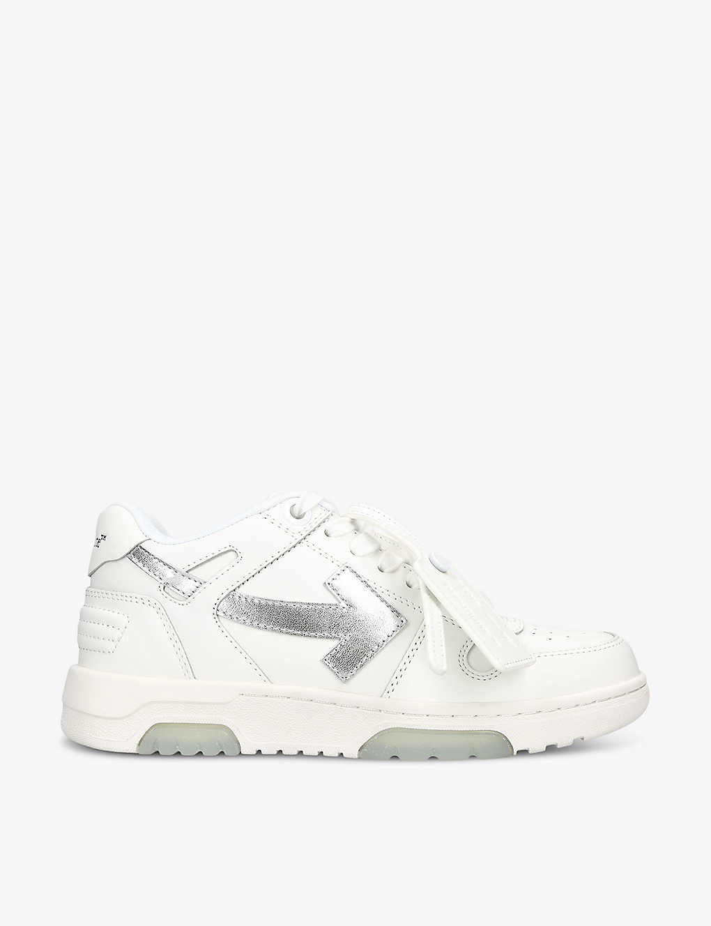 Off-white Ooo Logo-embroidered Leather Low-top Trainers In White/comb